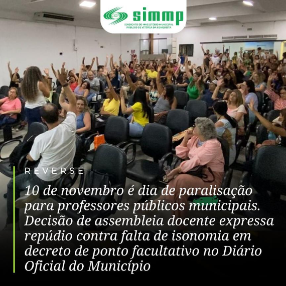 Professores da rede municipal decidem realizar paralisa��o na pr�xima sexta-feira (10)
